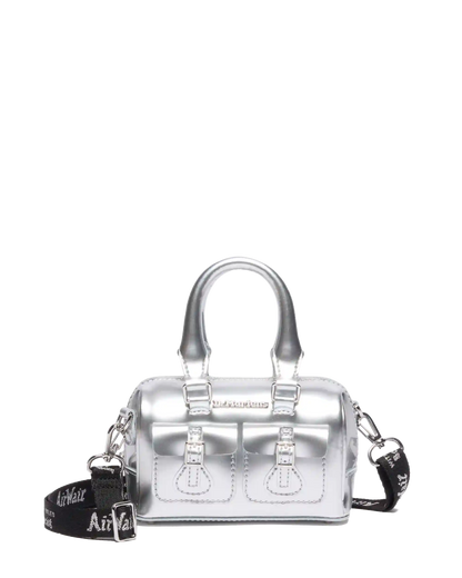 Mini Top Handle Bag Bag Silver Metallic Patent Lamper