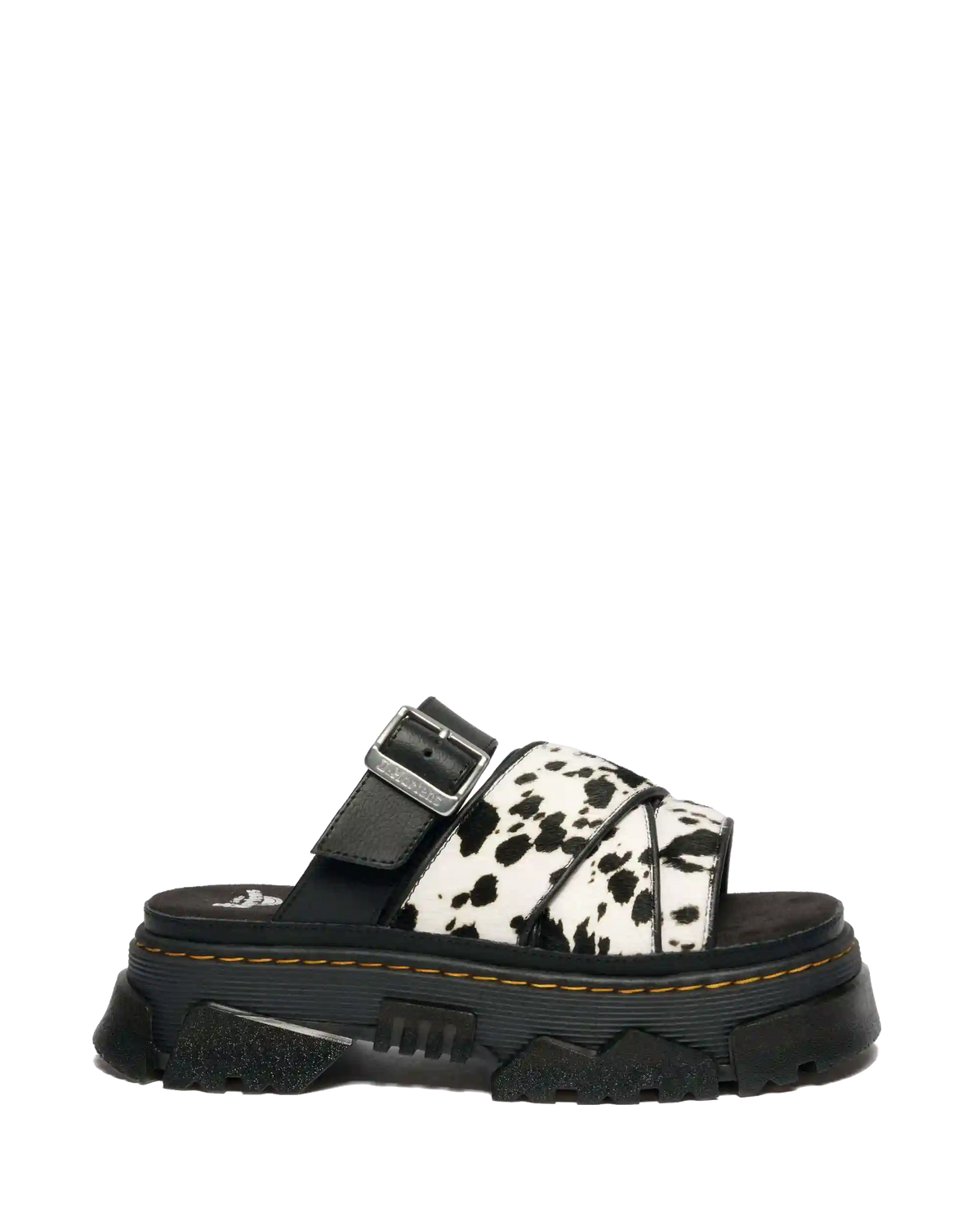 Mattison Slide Dalmatian Hair On Leather Sandals