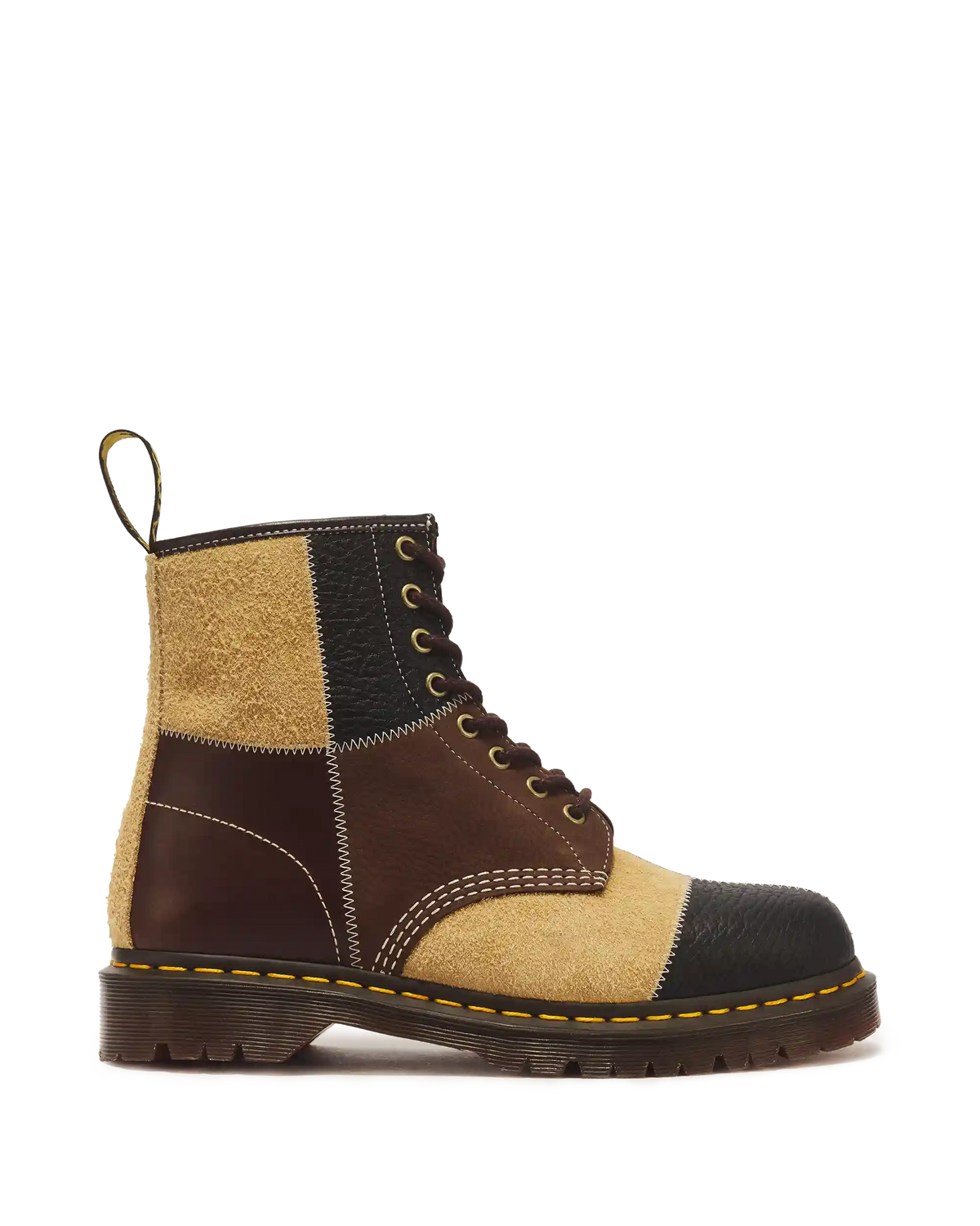 1460 Patchwork 8 Eye Leather & Nubuck Lace Up Boots