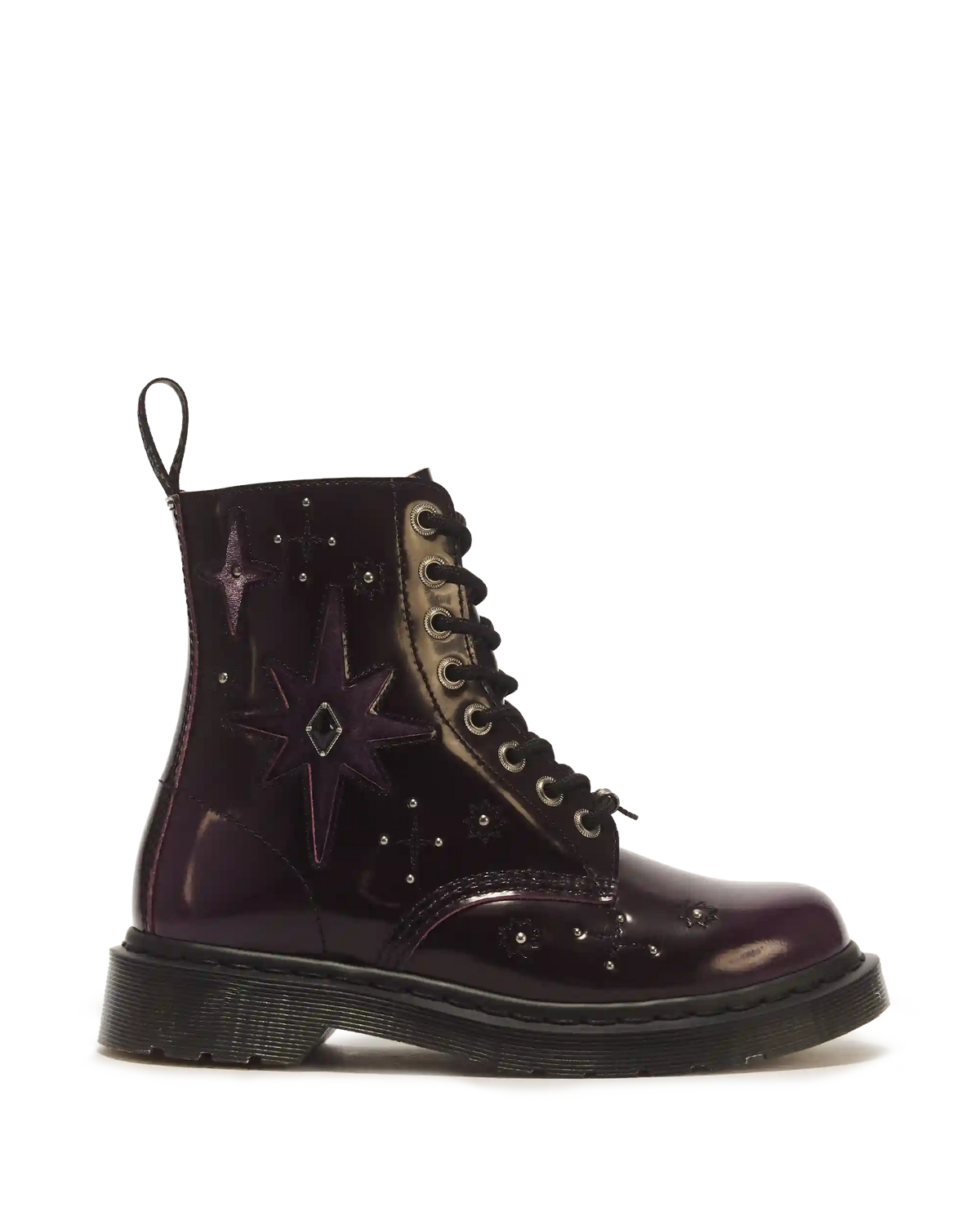 1460 Pascal Whimsy Goth Leather & Velvet Lace Up Boots